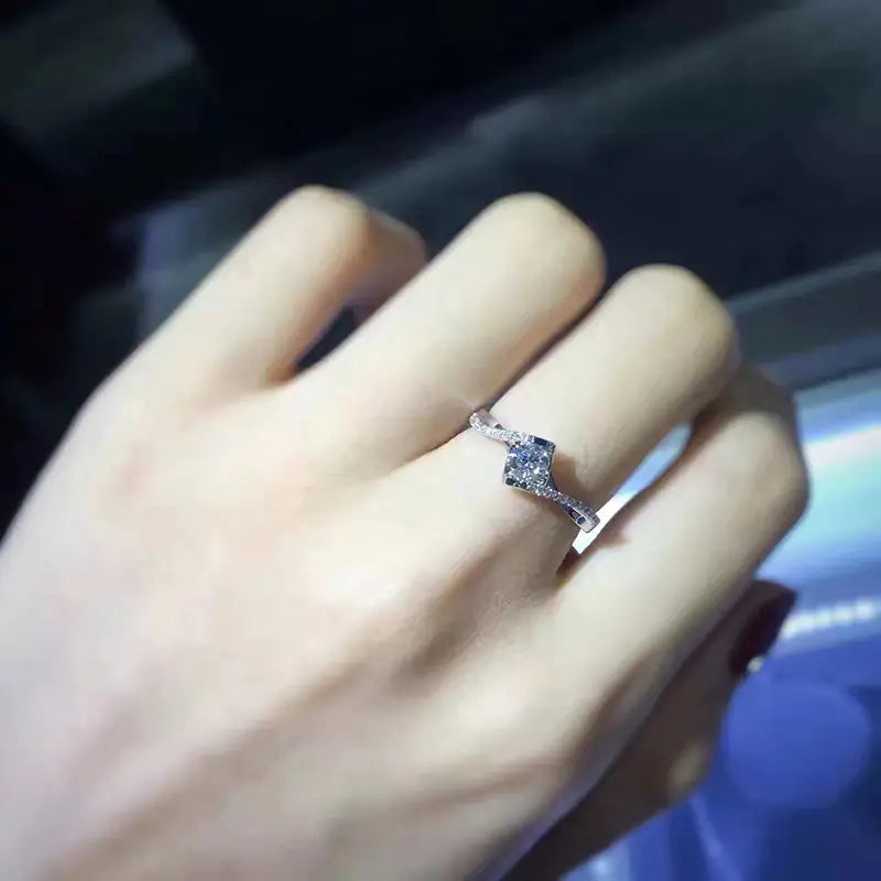 18K Gold Diamond Custom Ring for Women, Angel Kiss