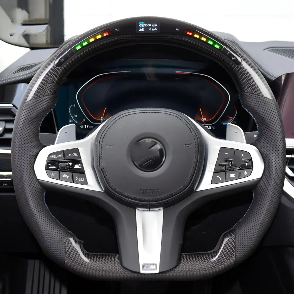 Carbon Fiber LED Sports Steering Wheel